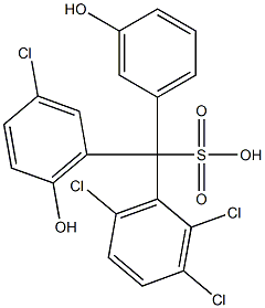 (3-Chloro-6-hydroxyphenyl)(2,3,6-trichlorophenyl)(3-hydroxyphenyl)methanesulfonic acid Structure