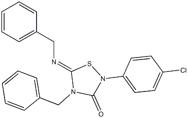 2-(4-Chlorophenyl)-4-benzyl-5-(benzylimino)-1,2,4-thiadiazolidin-3-one Structure