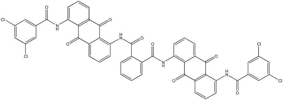 N,N'-Bis[5-(3,5-dichlorobenzoylamino)-9,10-dihydro-9,10-dioxoanthracen-1-yl]phthalamide 구조식 이미지