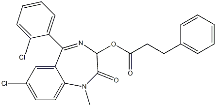 1,3-Dihydro-1-methyl-5-(2-chlorophenyl)-7-chloro-2-oxo-2H-1,4-benzodiazepin-3-ol 3-phenylpropionate Structure