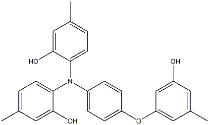 N,N-Bis(2-hydroxy-4-methylphenyl)-4-(3-hydroxy-5-methylphenoxy)benzenamine 구조식 이미지