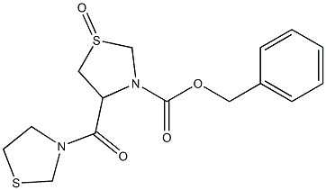 3-Benzyloxycarbonyl-4-[(thiazolidin-3-yl)carbonyl]thiazolidine 1-oxide Structure