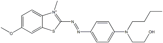 2-[[4-[Butyl(2-hydroxyethyl)amino]phenyl]azo]-6-methoxy-3-methylbenzothiazol-3-ium 구조식 이미지