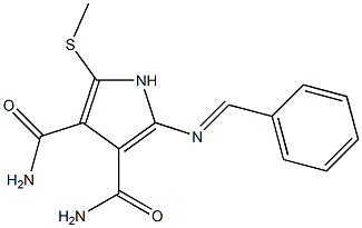 2-[Benzylideneamino]-5-(methylthio)-1H-pyrrole-3,4-dicarboxamide 구조식 이미지