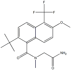 2-[N-[[2-tert-Butyl-6-methoxy-5-trifluoromethyl-1-naphthalenyl]carbonyl]-N-methylamino]acetamide 구조식 이미지