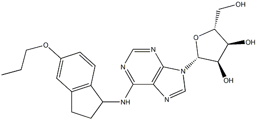 N-[[2,3-Dihydro-5-propyloxy-1H-inden]-1-yl]adenosine 구조식 이미지