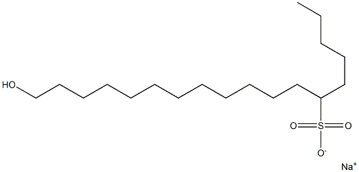 18-Hydroxyoctadecane-6-sulfonic acid sodium salt Structure