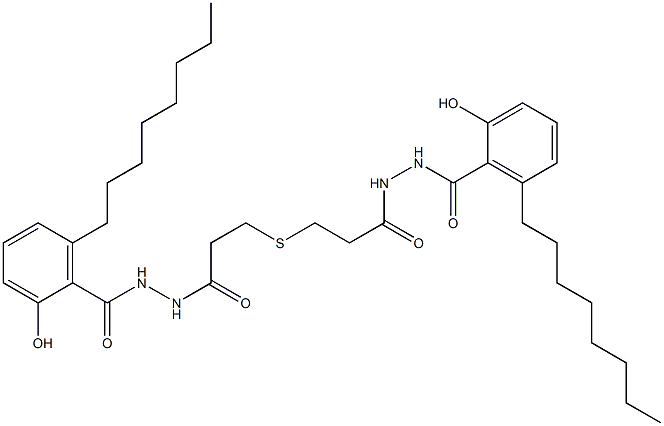 3,3'-Thiodi[propionic acid N'-(6-octylsalicyloyl) hydrazide] Structure