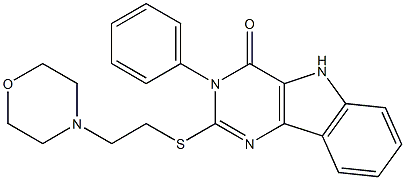 3-Phenyl-2-[[2-morpholinoethyl]thio]-5H-pyrimido[5,4-b]indol-4(3H)-one 구조식 이미지
