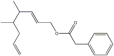 Phenylacetic acid 4,5-dimethyl-2,7-octadienyl ester Structure