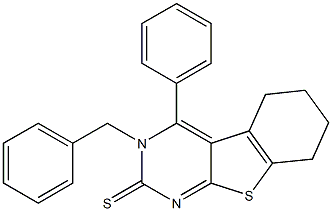 5,6,7,8-Tetrahydro-3-benzyl-4-phenyl[1]benzothieno[2,3-d]pyrimidine-2(3H)-thione Structure