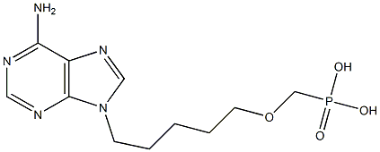 [5-(6-Amino-9H-purin-9-yl)pentyloxy]methylphosphonic acid 구조식 이미지