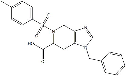 1-Benzyl-4,5,6,7-tetrahydro-5-(4-methylphenylsulfonyl)-1H-imidazo[4,5-c]pyridine-6-carboxylic acid 구조식 이미지