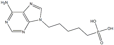 6-Amino-9-(5-phosphonopentyl)-9H-purine Structure