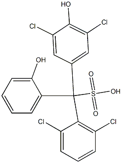 (2,6-Dichlorophenyl)(3,5-dichloro-4-hydroxyphenyl)(2-hydroxyphenyl)methanesulfonic acid Structure