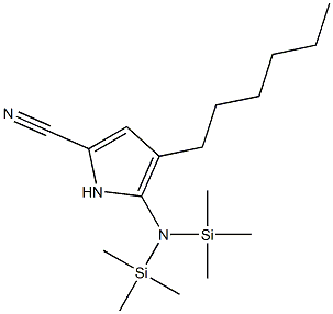 5-[Bis(trimethylsilyl)amino]-4-hexyl-1H-pyrrole-2-carbonitrile Structure