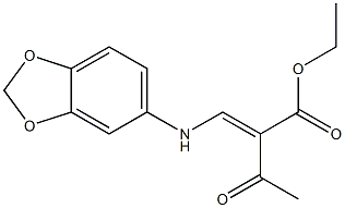 2-Acetyl-3-[(1,3-benzodioxol-5-yl)amino]propenoic acid ethyl ester 구조식 이미지
