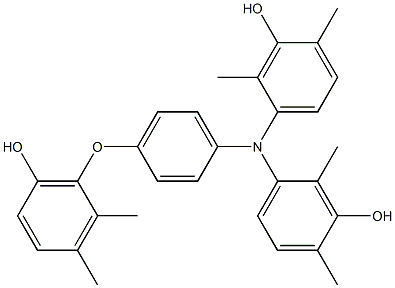 N,N-Bis(3-hydroxy-2,4-dimethylphenyl)-4-(6-hydroxy-2,3-dimethylphenoxy)benzenamine 구조식 이미지