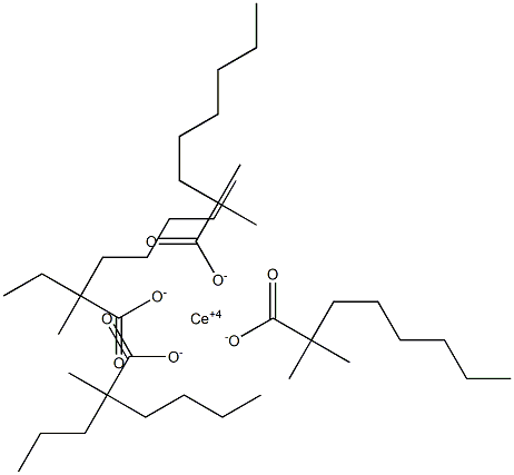 Cerium(IV)bis(2,2-dimethyloctanoate)(2-ethyl-2-methylheptanoate)(2-methyl-2-propylhexanoate) 구조식 이미지