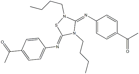 2,4-Dibutyl-3,5-bis[(4-acetylphenyl)imino]-1,2,4-thiadiazolidine Structure