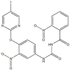 1-(2-Nitrobenzoyl)-3-[4-[(5-iodo-2-pyrimidinyl)oxy]-3-nitrophenyl]urea 구조식 이미지
