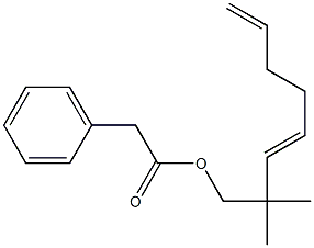 Phenylacetic acid 2,2-dimethyl-3,7-octadienyl ester 구조식 이미지