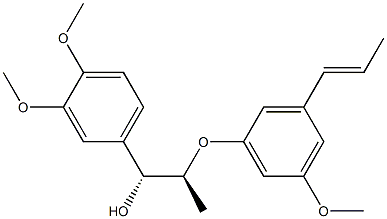 (1R,2S)-1-(3,4-Dimethoxyphenyl)-2-[3-[(E)-1-propenyl]-5-methoxyphenoxy]propan-1-ol 구조식 이미지