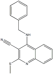 4-Benzylamino-2-(methylthio)quinoline-3-carbonitrile Structure