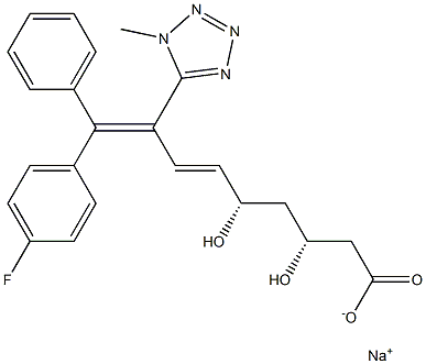 (3R,5S,6E)-9-(4-Fluorophenyl)-9-phenyl-3,5-dihydroxy-8-(1-methyl-1H-tetrazol-5-yl)-6,8-nonadienoic acid sodium salt Structure