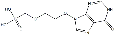 9-[2-(Phosphonomethoxy)ethoxy]-9H-purin-6(1H)-one 구조식 이미지