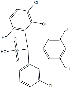 (3-Chlorophenyl)(3-chloro-5-hydroxyphenyl)(2,3-dichloro-6-hydroxyphenyl)methanesulfonic acid 구조식 이미지