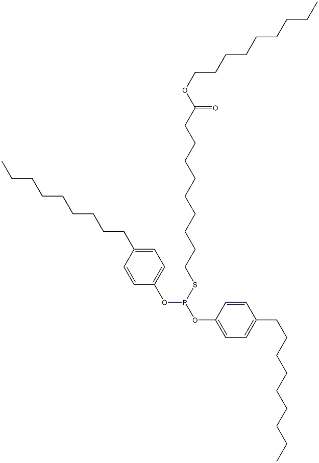 Thiophosphorous acid O,O-bis(4-nonylphenyl)S-(10-nonyloxy-10-oxodecyl) ester Structure