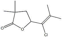 5-(2-Methyl-1-chloro 1-propenyl)dihydro-3,3-dimethylfuran-2(3H)-one 구조식 이미지