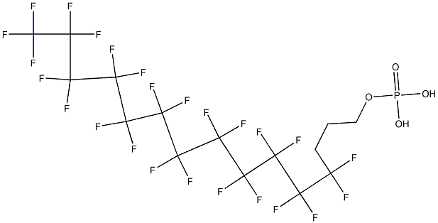 Phosphoric acid hydrogen (4,4,5,5,6,6,7,7,8,8,9,9,10,10,11,11,12,12,13,13,14,14,15,15,15-pentacosafluoropentadecan-1-yl) ester Structure