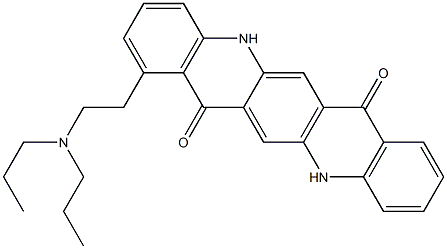 1-[2-(Dipropylamino)ethyl]-5,12-dihydroquino[2,3-b]acridine-7,14-dione 구조식 이미지