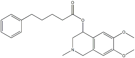 1,2,3,4-Tetrahydro-2-methyl-6,7-dimethoxyisoquinolin-4-ol 5-phenylvalerate 구조식 이미지