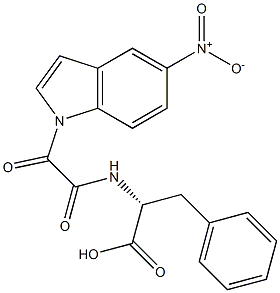 N-[[(5-Nitro-1H-indole -yl)carbonyl]carbonyl]-D-phenylalanine 구조식 이미지