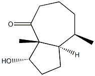 (3S,3aR,8R,8aR)-3a,8-Dimethyl-3-hydroxyoctahydroazulen-4(5H)-one 구조식 이미지