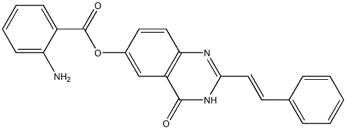 2-[(E)-2-Phenylethenyl]-6-(2-aminobenzoyloxy)quinazolin-4(3H)-one 구조식 이미지