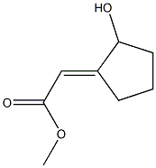 (E)-(2-Hydroxycyclopentylidene)acetic acid methyl ester 구조식 이미지