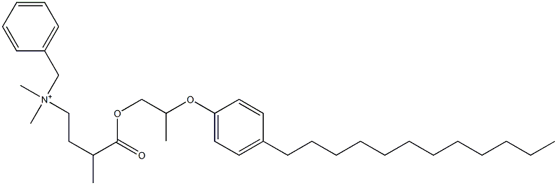 N,N-Dimethyl-N-benzyl-N-[3-[[2-(4-dodecylphenyloxy)propyl]oxycarbonyl]butyl]aminium 구조식 이미지