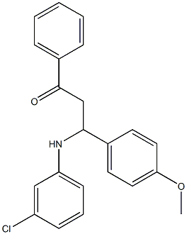 1-(Phenyl)-3-(4-methoxyphenyl)-3-[(3-chlorophenyl)amino]propan-1-one 구조식 이미지
