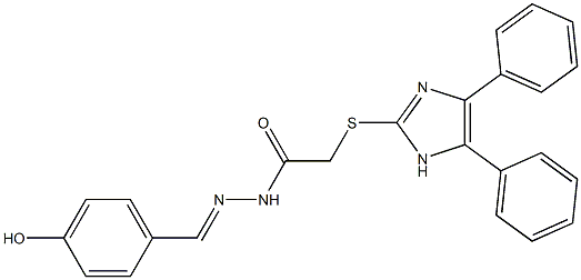 N'-[4-Hydroxybenzylidene]-2-[(4,5-diphenyl-1H-imidazol-2-yl)thio]acetohydrazide 구조식 이미지