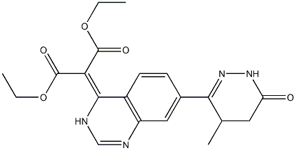 2-[[3,4-Dihydro-7-[(2,3,4,5-tetrahydro-5-methyl-3-oxopyridazin)-6-yl]quinazolin]-4-ylidene]propanedioic acid diethyl ester 구조식 이미지