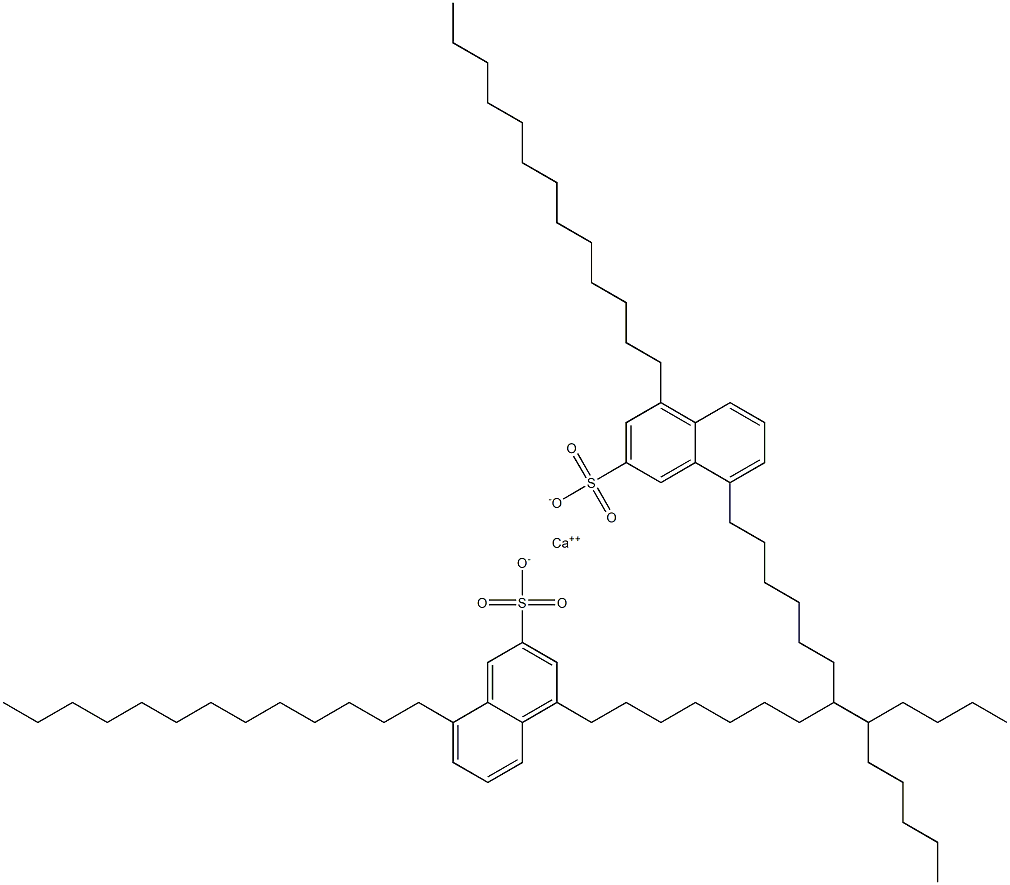 Bis(4,8-ditridecyl-2-naphthalenesulfonic acid)calcium salt Structure