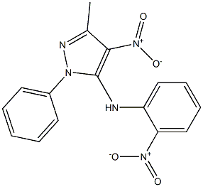 1-Phenyl-3-methyl-4-nitro-5-[(2-nitrophenyl)amino]-1H-pyrazole 구조식 이미지