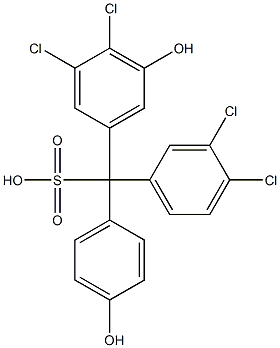 (3,4-Dichlorophenyl)(3,4-dichloro-5-hydroxyphenyl)(4-hydroxyphenyl)methanesulfonic acid Structure