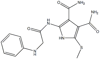 2-[[[Phenylamino]acetyl]amino]-5-[methylthio]-1H-pyrrole-3,4-dicarboxamide 구조식 이미지