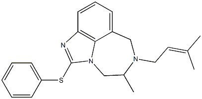 4,5,6,7-Tetrahydro-2-phenylthio-5-methyl-6-(3-methyl-2-butenyl)imidazo[4,5,1-jk][1,4]benzodiazepine 구조식 이미지