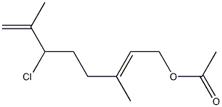 Acetic acid (E)-6-chloro-3,7-dimethyl-2,7-octadienyl ester 구조식 이미지